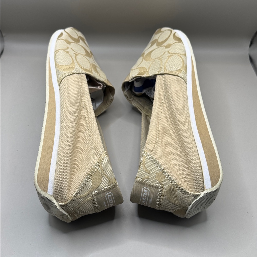 Coach Neutral Signature Canvas Slip-On Loafers - Picture 7 of 9